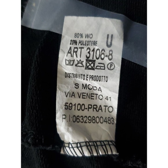 Made In Italy Large Baggy Green Black Colorblock Pockets Long Sleeve Midi Dress - Picture 8 of 9